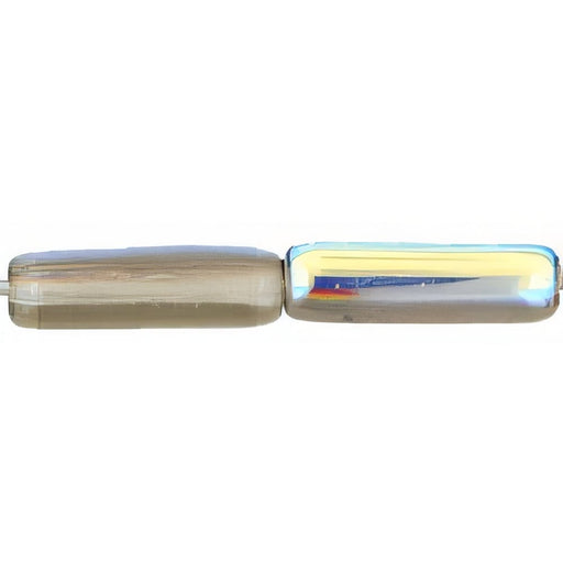 Czech Long Tubes 14 x 4mm Black Diamond AB (25pcs)