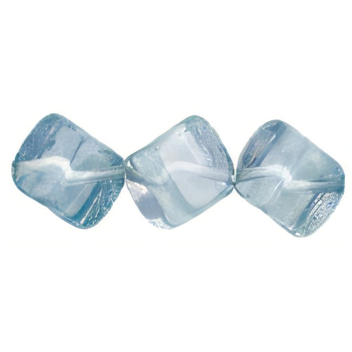 Czech Diagonal Cubes 8mm Luster - Transparent Blue (25pcs)