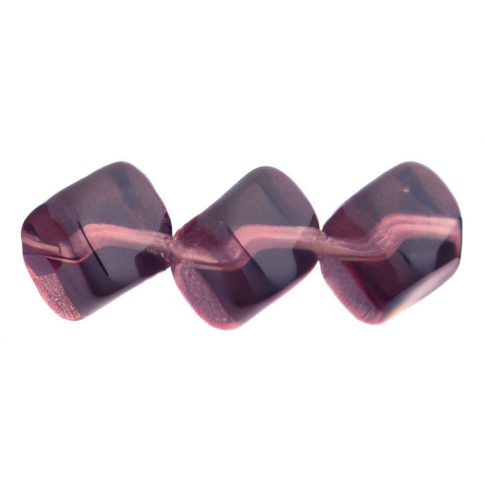 Czech Diagonal Cubes 8mm Amethyst (25pcs)