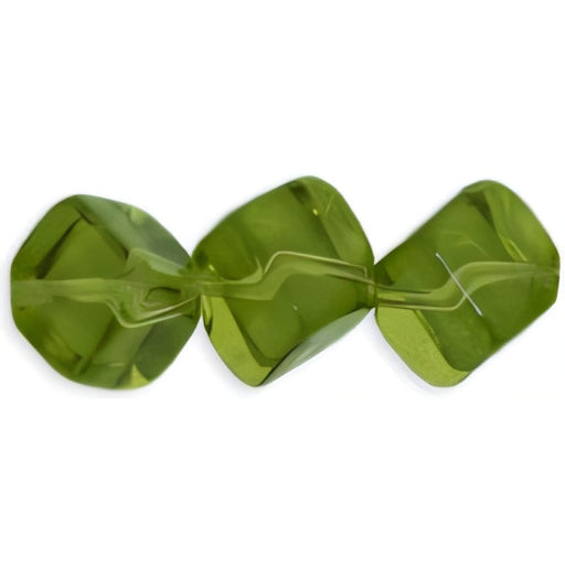 Czech Diagonal Cubes 8mm Olivine (25pcs)