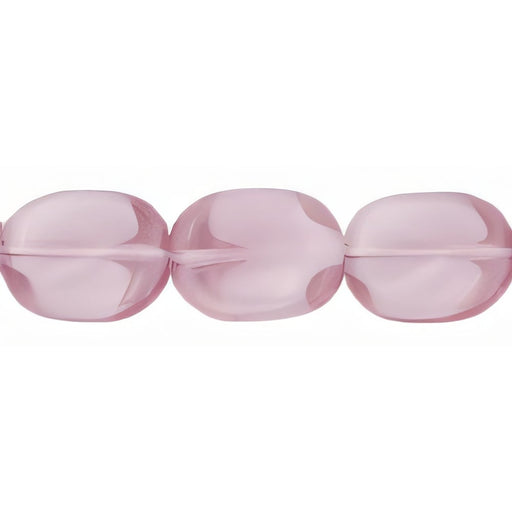 Czech Twisted Flat Ovals 12 x 9mm Lt Amethyst/White (25pcs)