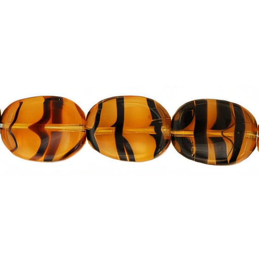 Czech Twisted Flat Ovals 12 x 9mm Tortoise (25pcs)