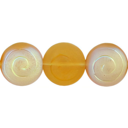 Czech Cinnamon Buns 13mm Matte - Dk Topaz AB (25pcs)