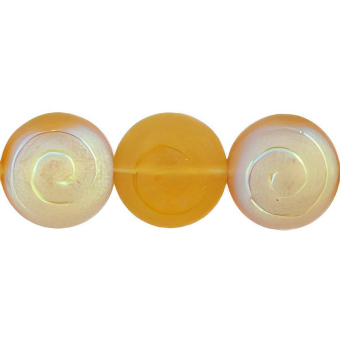 Czech Cinnamon Buns 13mm Matte - Dk Topaz AB (25pcs)