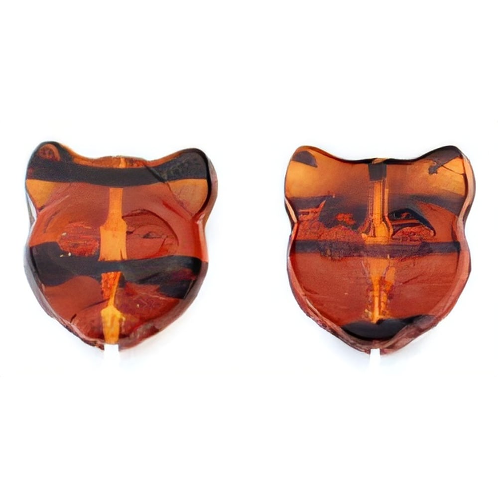 Czech Cat Faces 13mm Tortoise (25pcs)