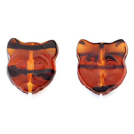 Czech Cat Faces 13mm Tortoise (25pcs)