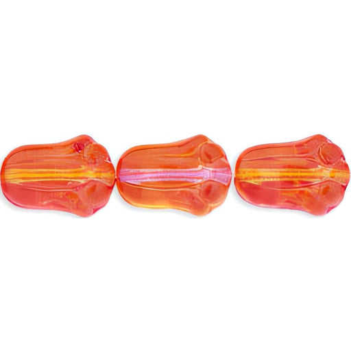 Czech Tulips 12 x 8mm Dual Coated - Fuchsia/Lemon (25pcs)