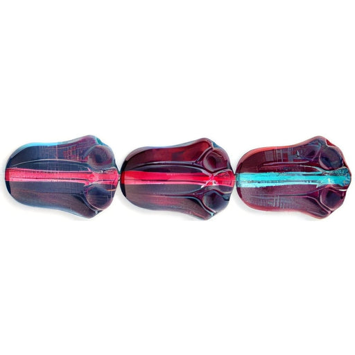 Czech Tulips 12 x 8mm Dual Coated - Pink/Blue (25pcs)