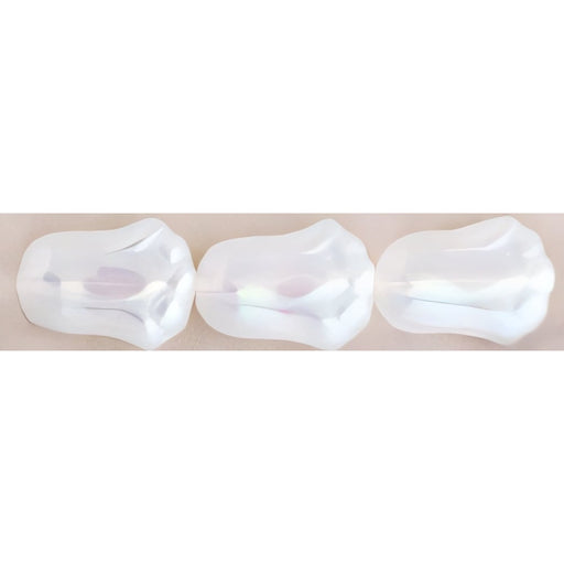 Czech Tulips 12 x 8mm Luster Iris - Milky White (25pcs)