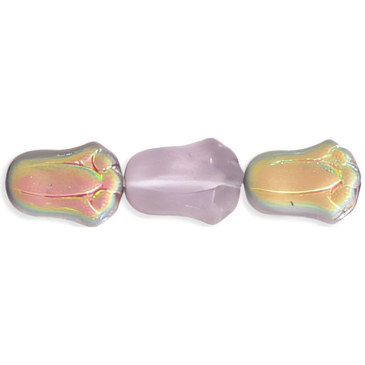 Czech Tulips 12 x 8mm Matte - Alexandrite - Vitral (25pcs)