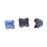 Czech Flower Caps 5 x 5mm Blue w/Black Swirl (50pcs)