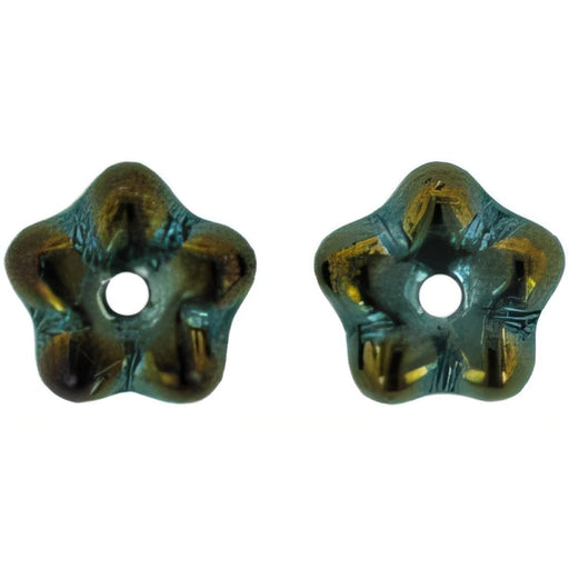 Czech Large Flower Spacer 7mm Iris - Brown (50pcs)