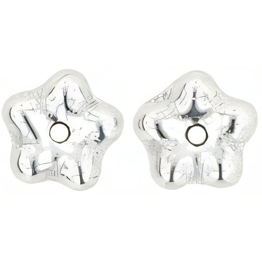 Czech Large Flower Spacer 7mm Silver (50pcs)