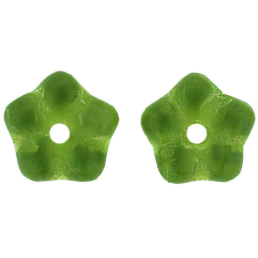 Czech Large Flower Spacer 7mm Olivine (50pcs)