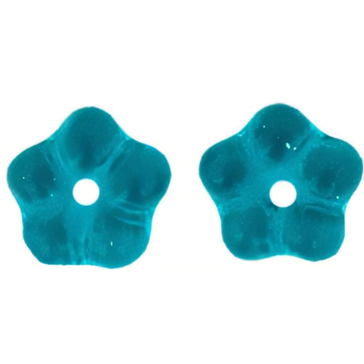Czech Large Flower Spacer 7mm Teal (50pcs)