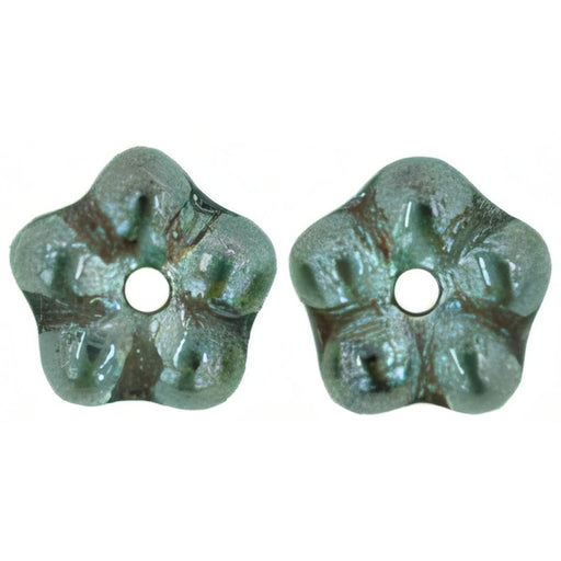 Czech Large Flower Spacer 7mm Luster - Transparent Green (50pcs)