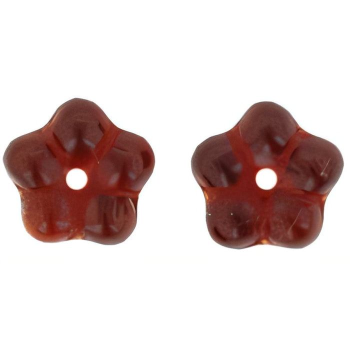 Czech Large Flower Spacer 7mm Siam Ruby (50pcs)