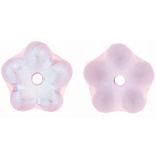 Czech Large Flower Spacer 7mm Matte - Rosaline AB (50pcs)