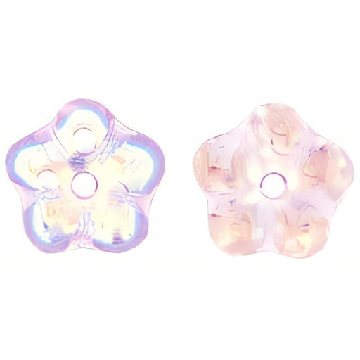 Czech Large Flower Spacer 7mm Rosaline AB (50pcs)