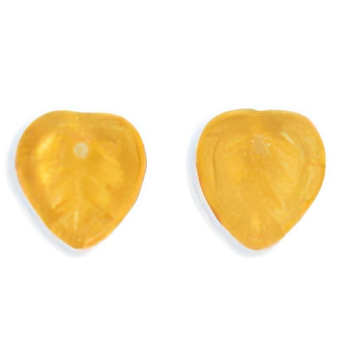 Czech Heart Leaves 10 x 10mm Topaz (50pcs)