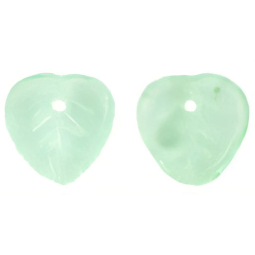 Czech Heart Leaves 10 x 10mm Peridot (50pcs)