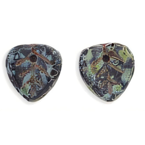 Czech Heart Leaves 10 x 10mm Jet - Picasso (50pcs)