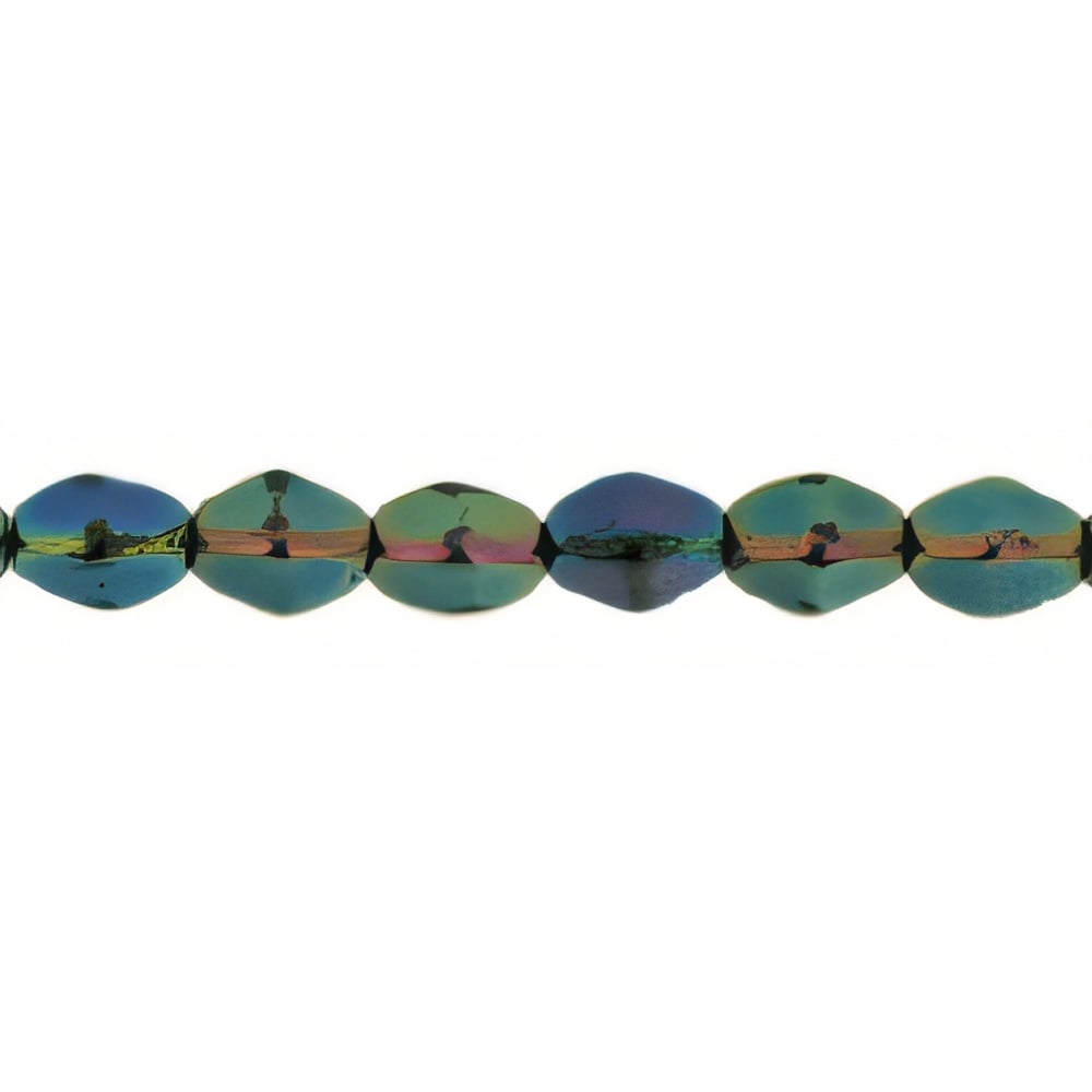 Czech Pinch Beads 5 x 3mm Iris - Green (50pcs)