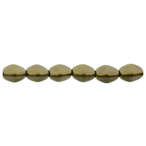 Czech Pinch Beads 5 x 3mm Metallic Suede - Antique Gold (50pcs)