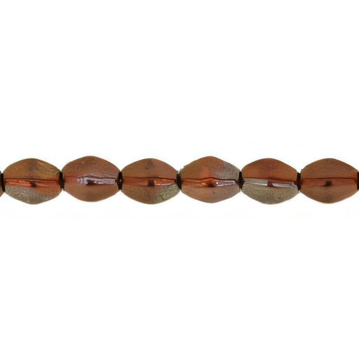 Czech Pinch Beads 5 x 3mm Siam Ruby - Bronze Vega (50pcs)