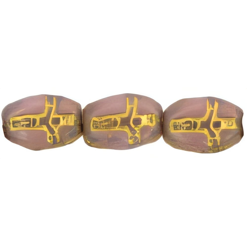 Czech Cross Beads 8 x 6mm Milky Pink (25pcs)