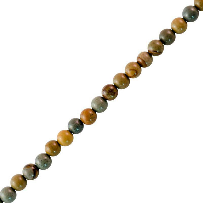 Gemstone Beads, Wild Horse Jasper, 4mm Round, 1 Strand