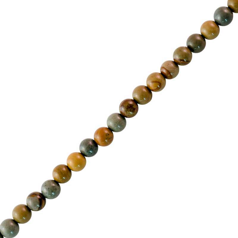 Gemstone Beads, Wild Horse Jasper, 4mm Round, 1 Strand