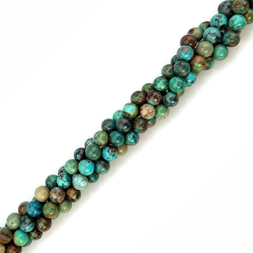 Gemstone Beads, Hubei Turquoise, 6mm Round, 1 Strand