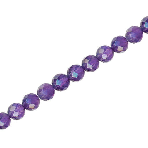 Gemstone Beads, Purple Grade A Amethyst, 6mm Faceted Round, 1 Strand