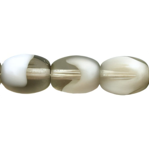 Czech Rice Beads 11 x 9mm Black Diamond White (25pcs)