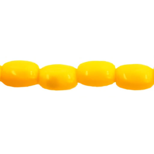 Czech Rice Beads 6 x 4mm Opaque Sunflower Yellow (50pcs)