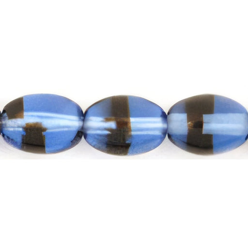 Czech Rice Beads 8 x 6mm Sapphire Tortise (25pcs)
