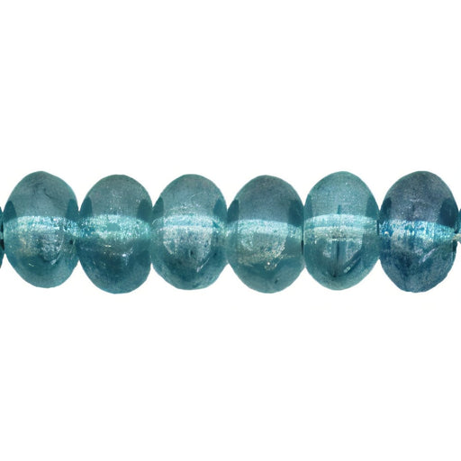 Czech Nugget Spacers 6 x 4mm Luster - Transparent Blue (50pcs)