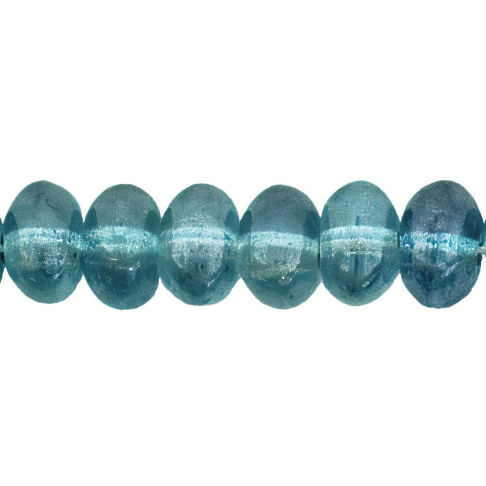 Czech Nugget Spacers 6 x 4mm Luster - Transparent Blue (50pcs)