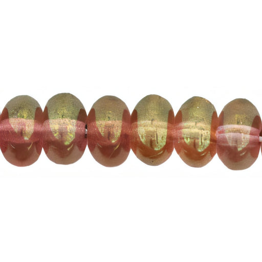 Czech Nugget Spacers 6 x 4mm Luster - Transparent Rosaline (50pcs)