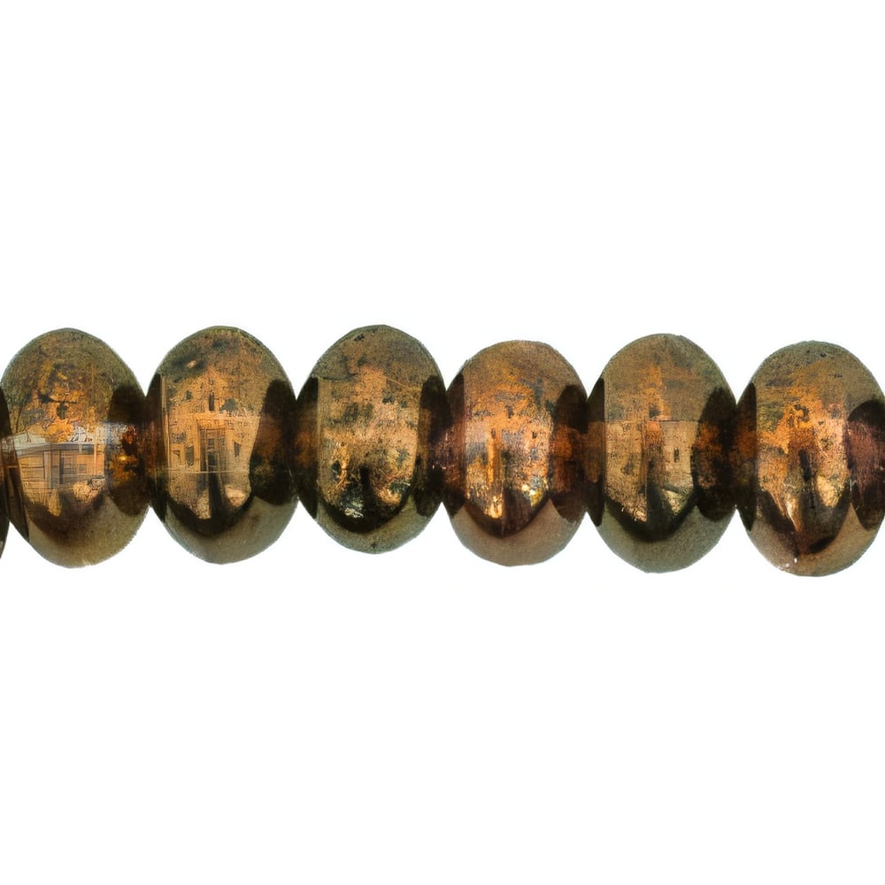 Czech Nugget Spacers 6 x 4mm Luster - Transparent Gold/Smokey Topaz (50pcs)