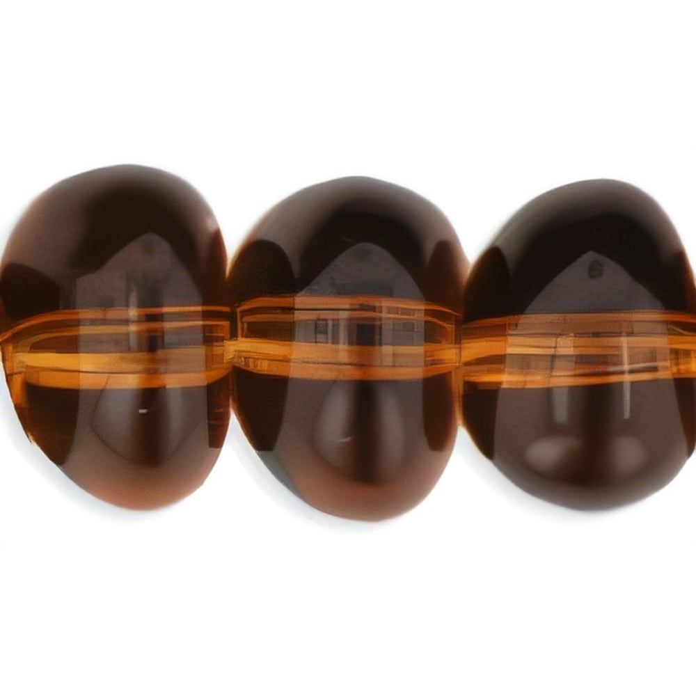 Czech Nuggets 8 x 6mm Smoky Topaz (25pcs)