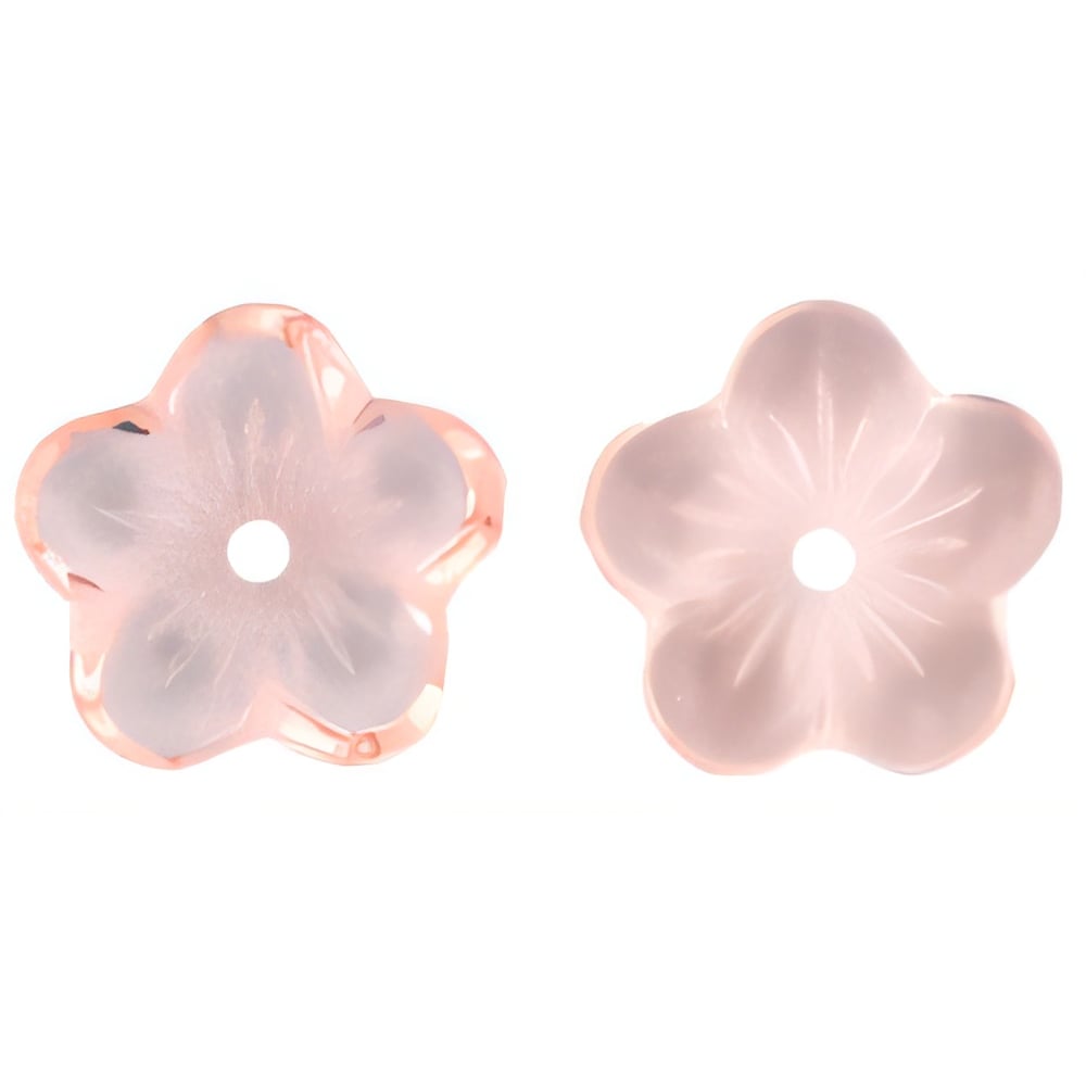 Czech Large Flat Flowers 16 x 4mm Rosaline (25pcs)