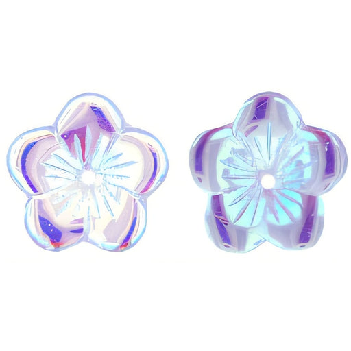 Czech Large Flat Flowers 16 x 4mm Alexandrite AB (25pcs)