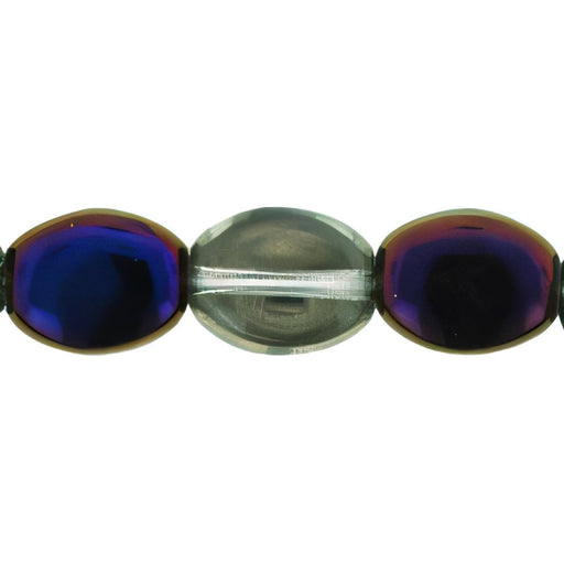Czech Flattened Ovals Crystal/Iris - Purple (25pcs)