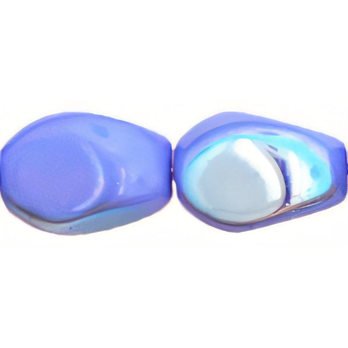 Czech Pinched Diamond 10 x 8mm Soft Blue AB (25pcs)