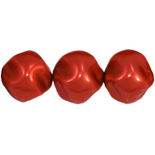 Czech Pearl Coat - Whirl Round 10mm: Pearl - Tangerine (50pcs)