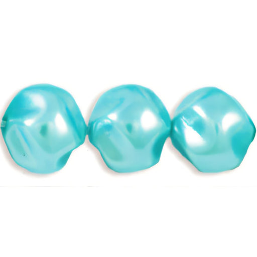 Czech Pearl Coat - Whirl Round 10mm: Pearl - Aqua (50pcs)