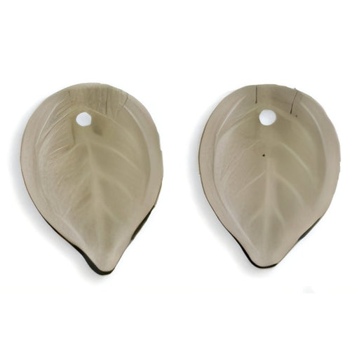 Czech Flat Leaves 18 x 13mm Black Diamond (25pcs)