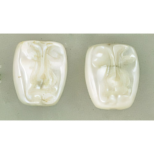 Czech Dramatic Face Masks 13 x 11mm Luster - Opaque White (25pcs)